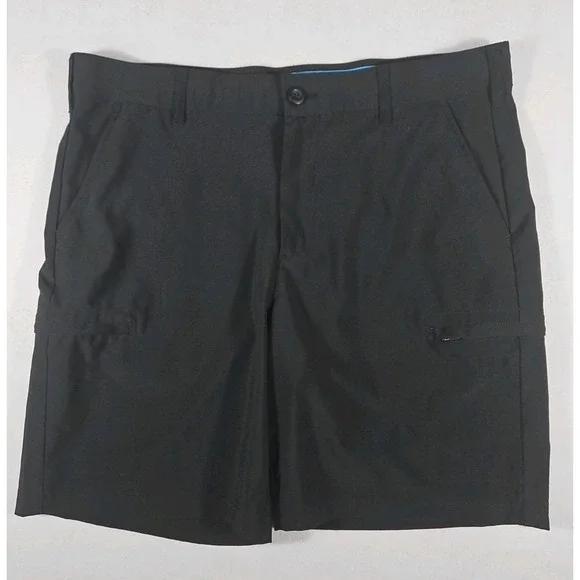 Birdie Bound Shorts Mens 36 Black Golf Performance Cargo Zip Stretch Grip - Picture 1 of 10